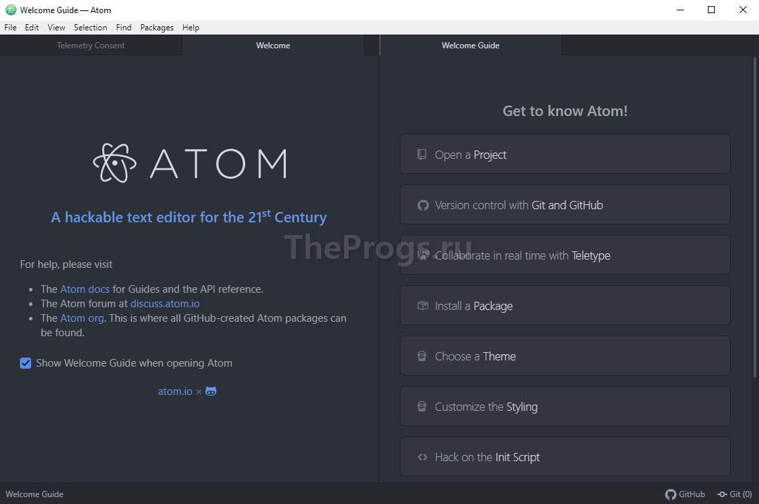 Atom Text Editor (скриншот, фото)