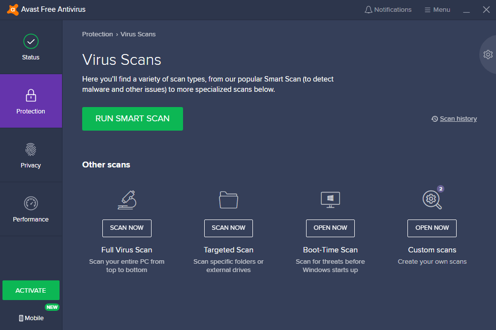 Avast Free Antivirus (скриншот, фото)