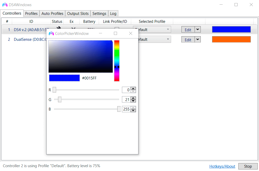 DS4Windows (скриншот, фото)