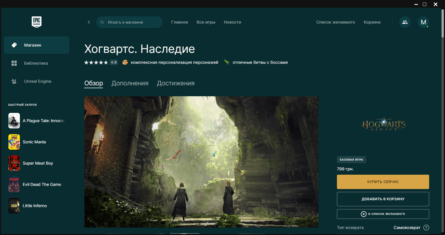 Epic Games Store (скриншот, фото)