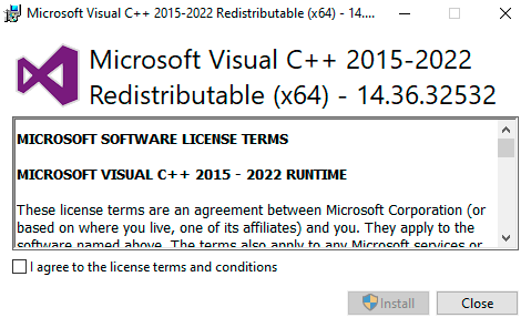 Microsoft Visual C++ (2015-2022) Runtime (скриншот, фото)